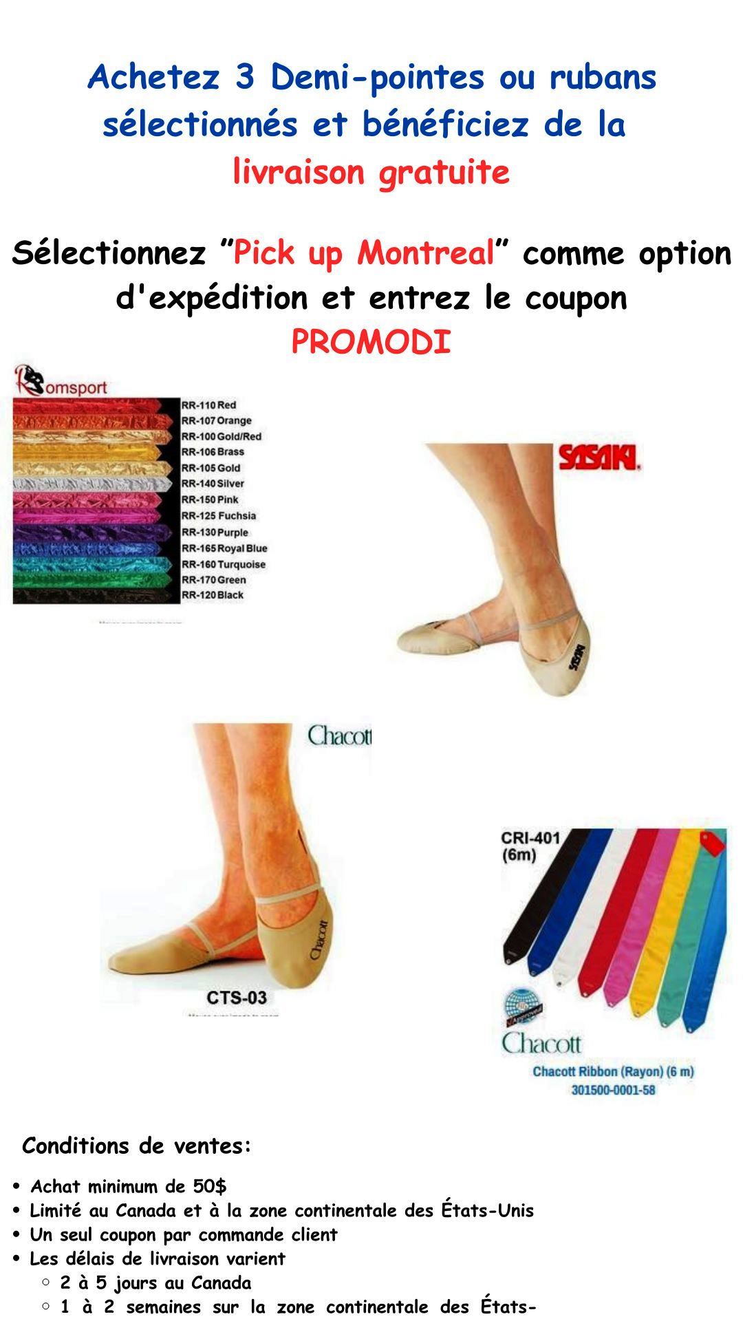 Toe shoes and Ribbon Free Shipping PromotionFR